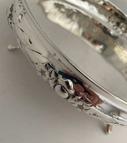 Sølvskål i Opphøyd Rose i 830s Tostrup stempel