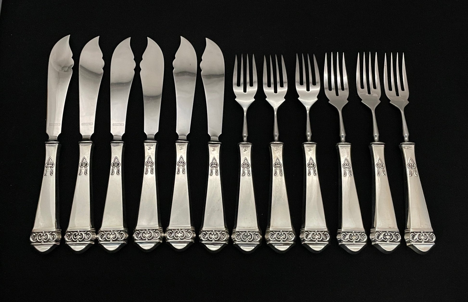 Saga Sølvbestikk Fiskekniv og fiskegaffel