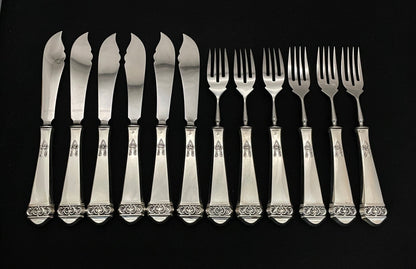 Saga Sølvbestikk Fiskekniv og fiskegaffel