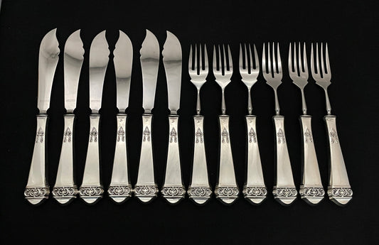 Saga Sølvbestikk Fiskekniv og fiskegaffel