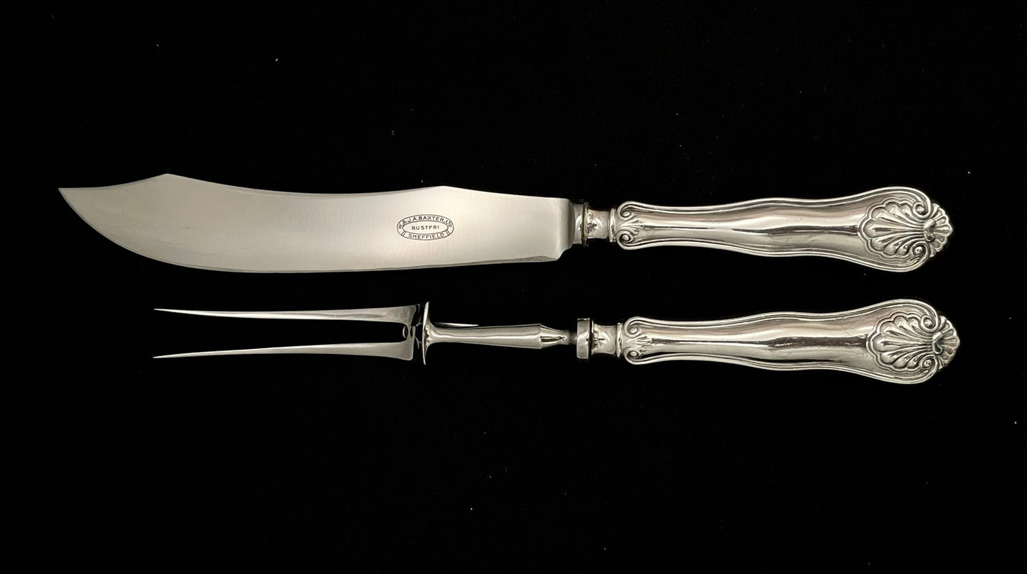 Skjell Sølvbestikk Transjerkniv og transjergaffell