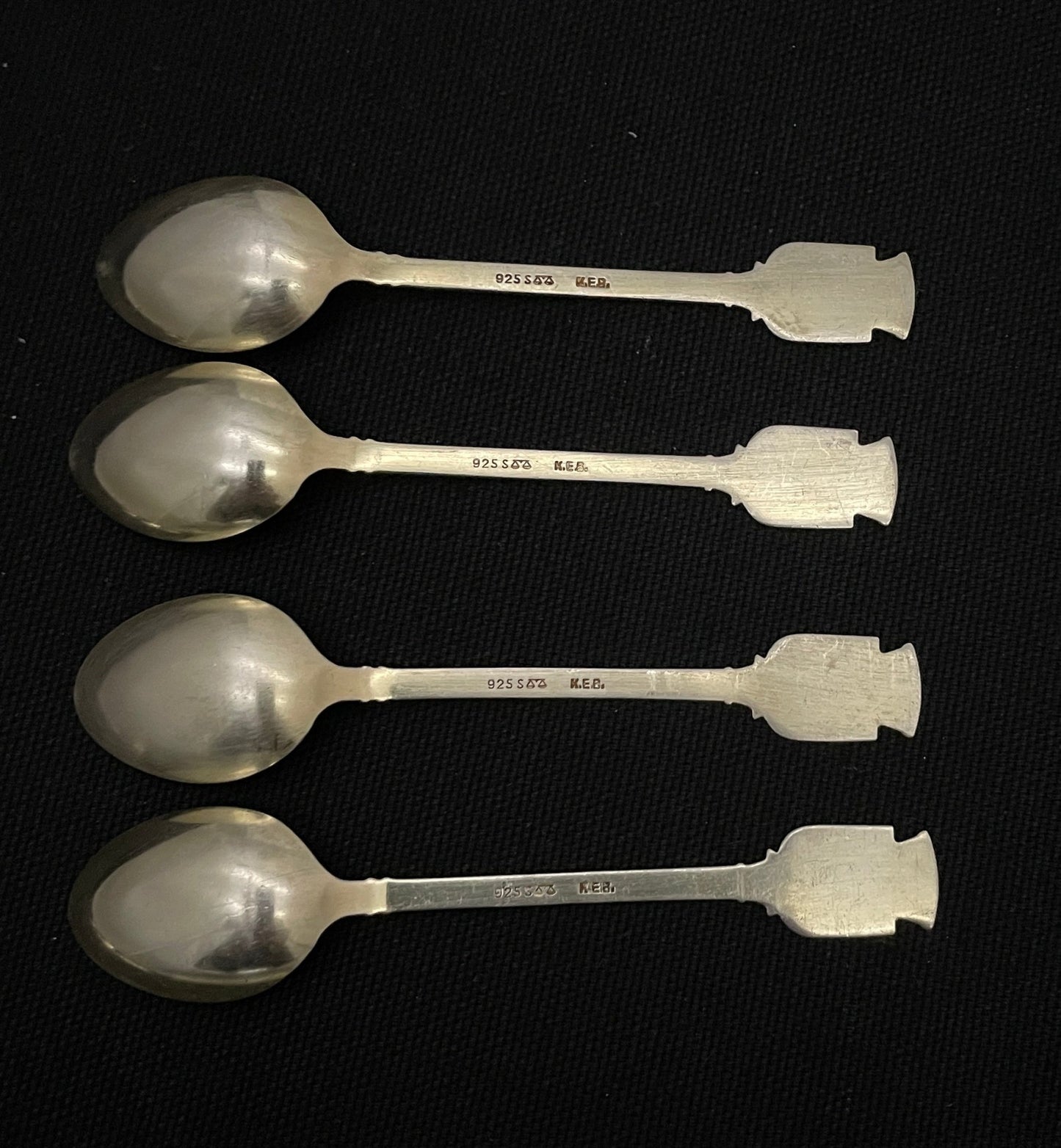 Sølv Souvnir Emalje Kaffeskje Bakside