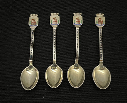 Sølv Souvnir Emalje Kaffeskje Sarpsborg