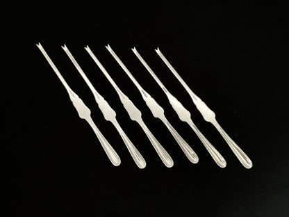 Sølv hummergaffel skalldyrgaffel bakside