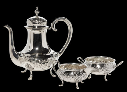 Sølv kaffesett i Opphøid Rose i 830s 3 deler