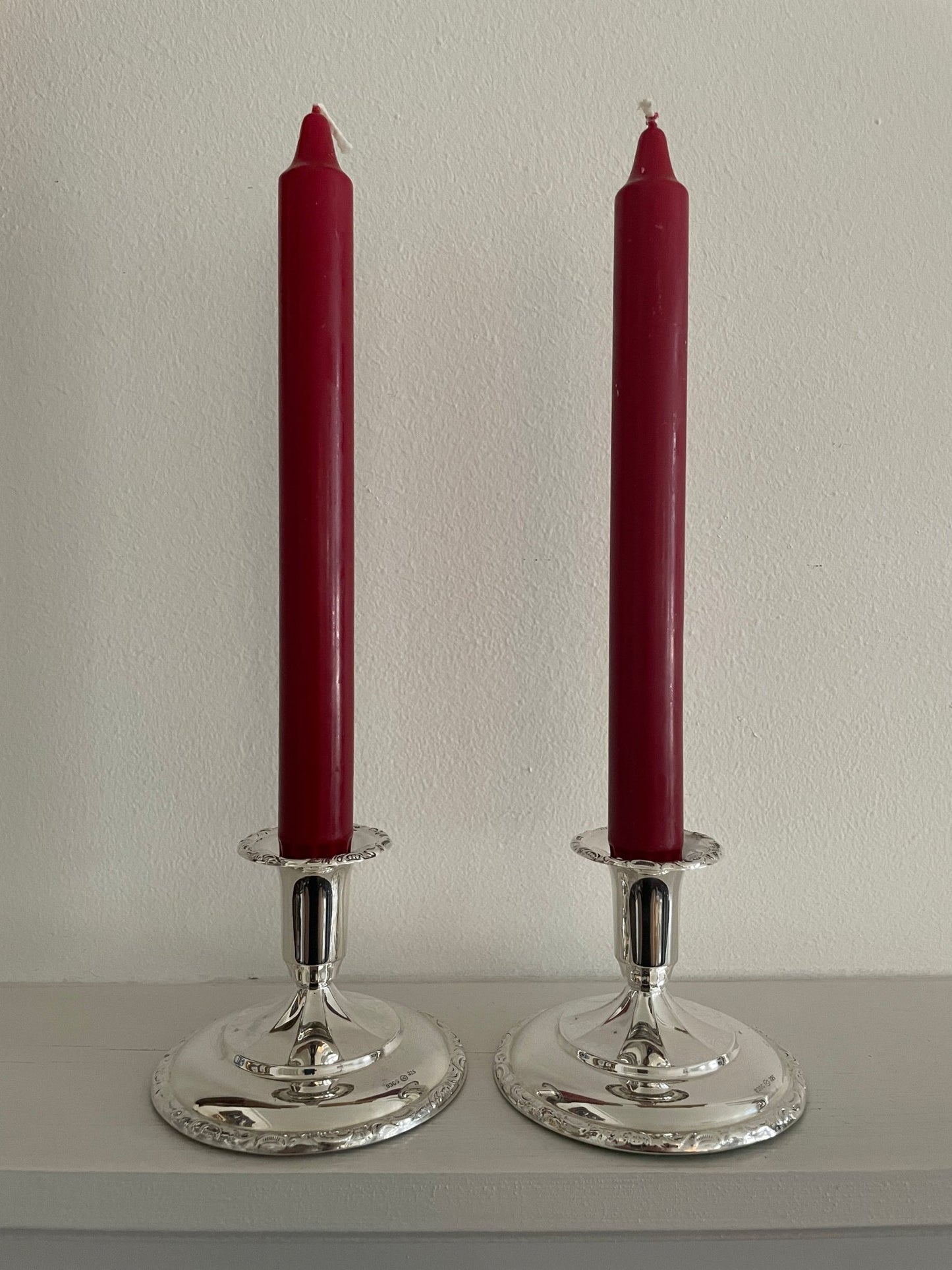 Sølv lysestaker 830s Th Marthinsen