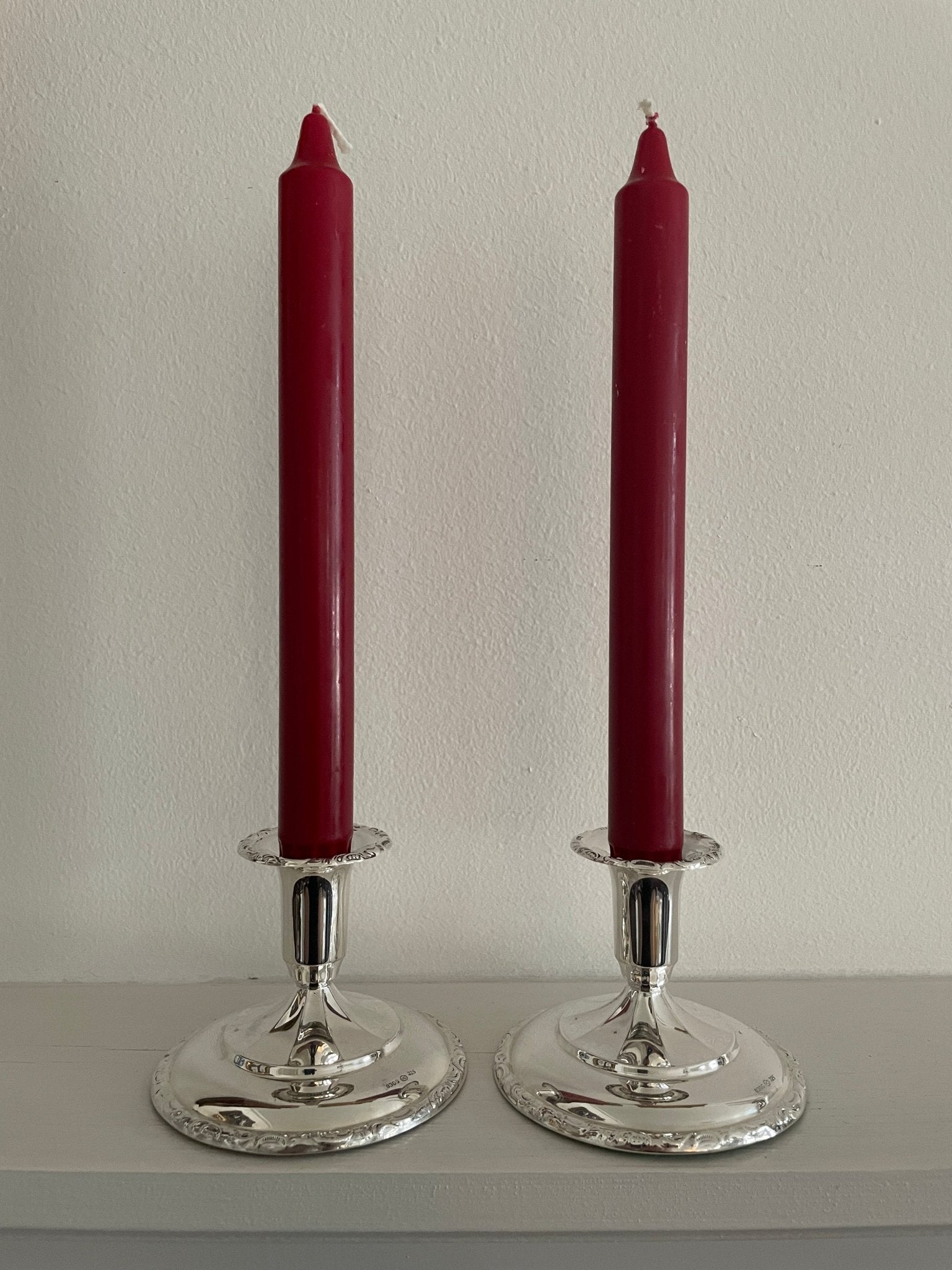 Sølv lysestaker 830s Th Marthinsen