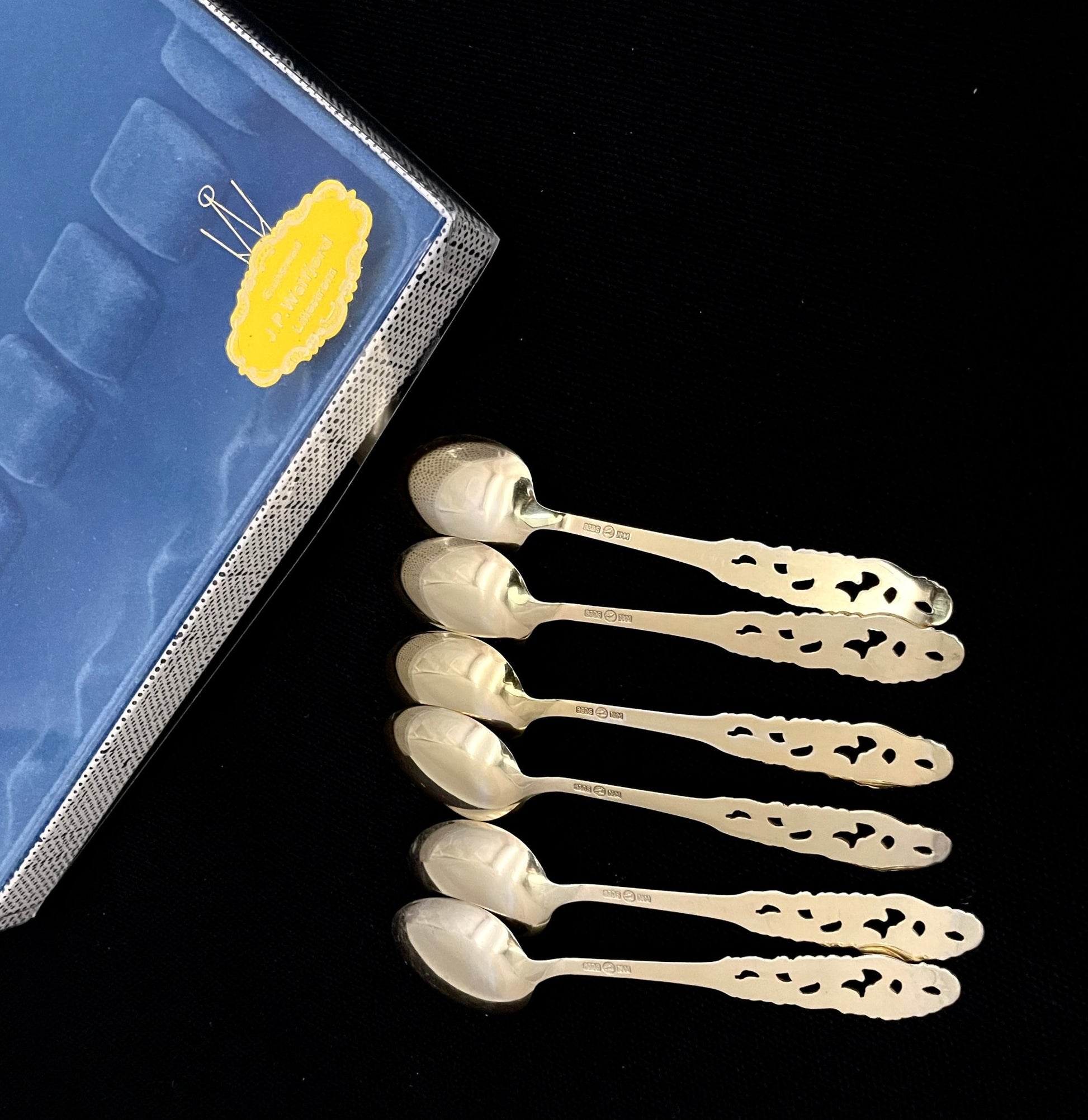 Tele Sølvbestikk Forgylt Mokkaskje Bakside