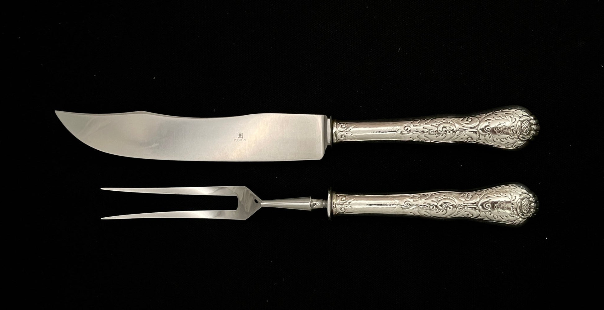 Ukjent av Tostrup Sølvbestikk Transjerkniv og transjergaffell