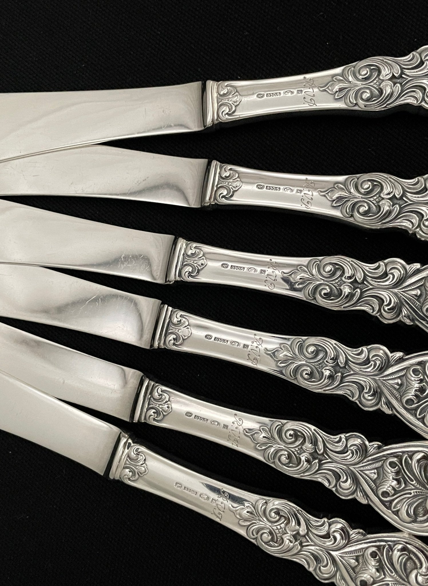 Valdres Sølvbestikk Fiskekniv Gravering