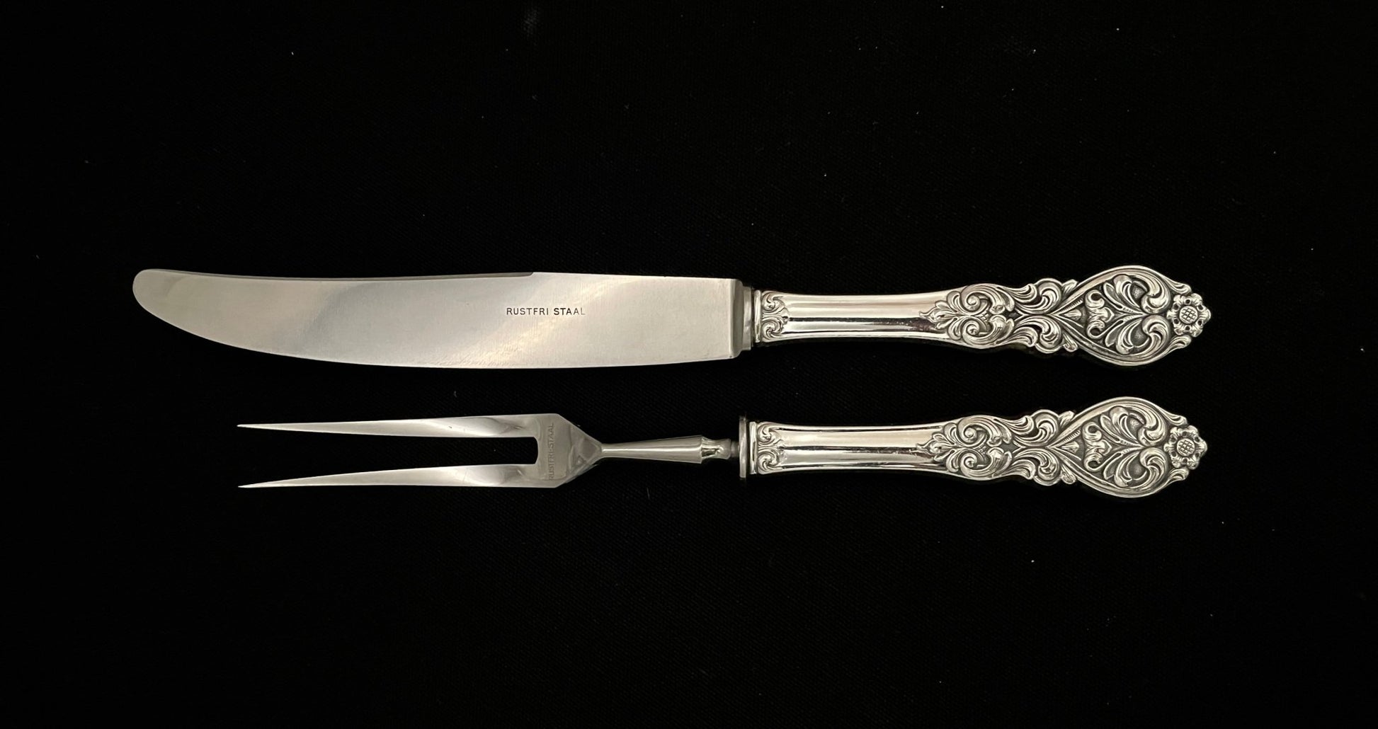 Valdres Sølvbestikk Transjerkniv og transjergaffell