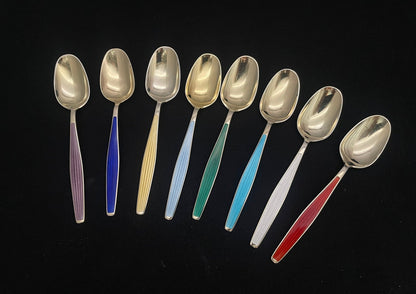 Åre sølvbestikk dessert skje emalje