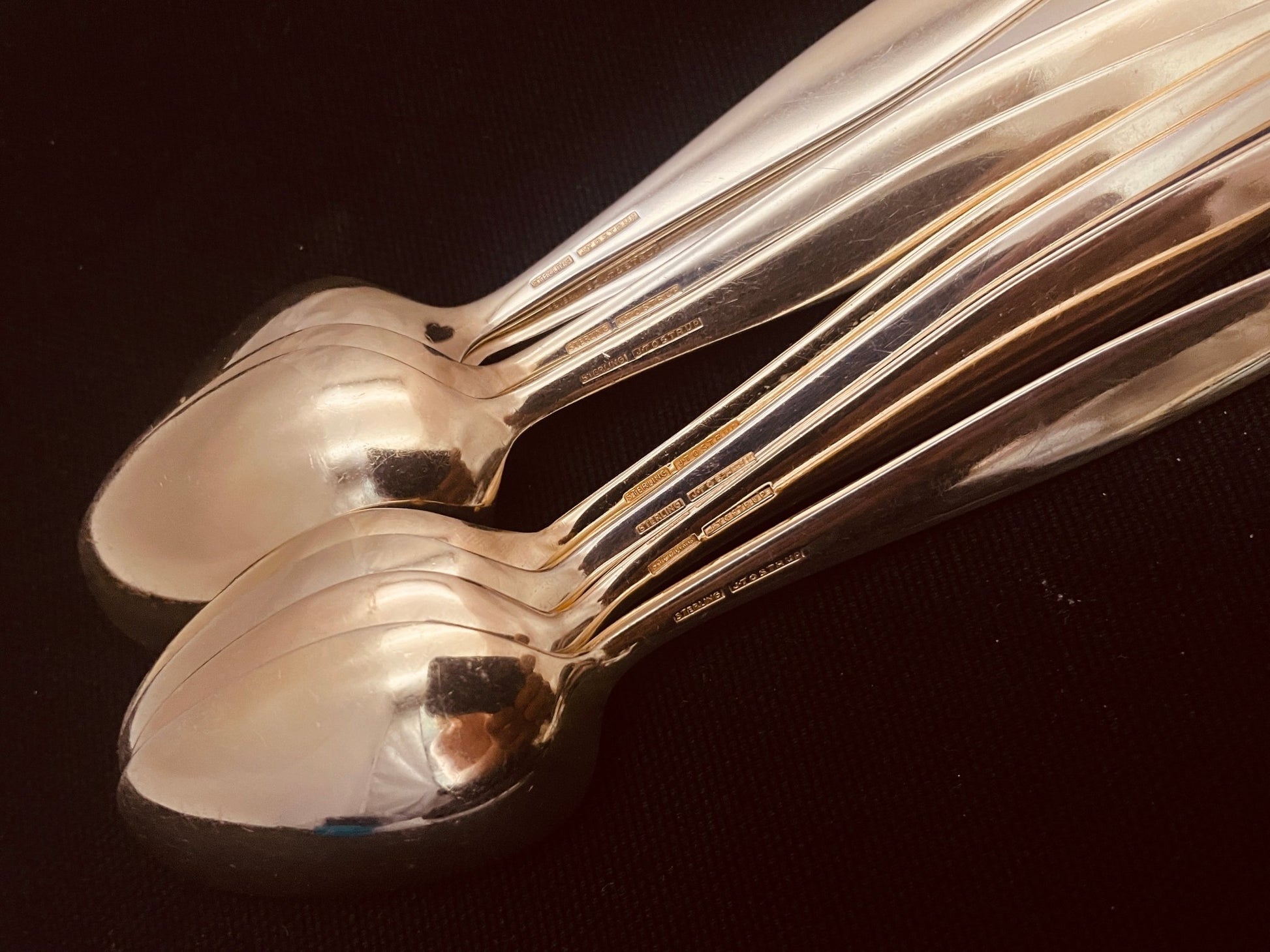 Åre sølvbestikk dessert skje emalje stempel