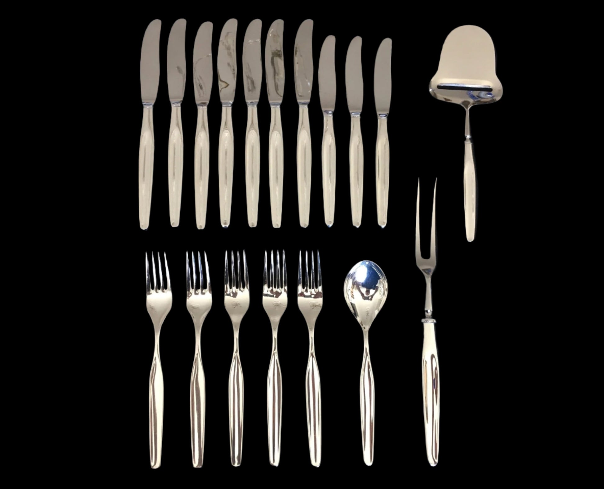 Kniv, Gaffel, Skje, Ostehøvel og Transjergaffel