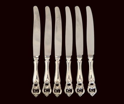 Barokk 2 Sølvbestikk Kniv Innlagt Monogram