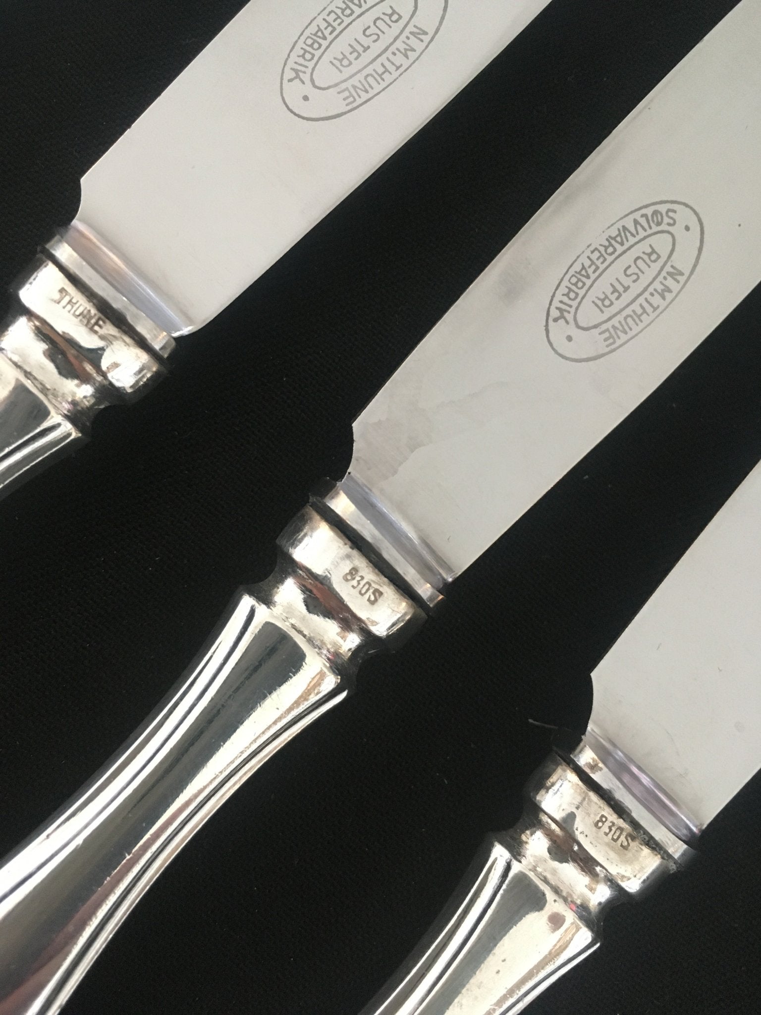 Barokk 2 Sølvbestikk Kniv Stempel