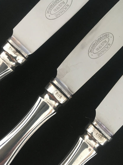 Barokk 2 Sølvbestikk Kniv Stempel