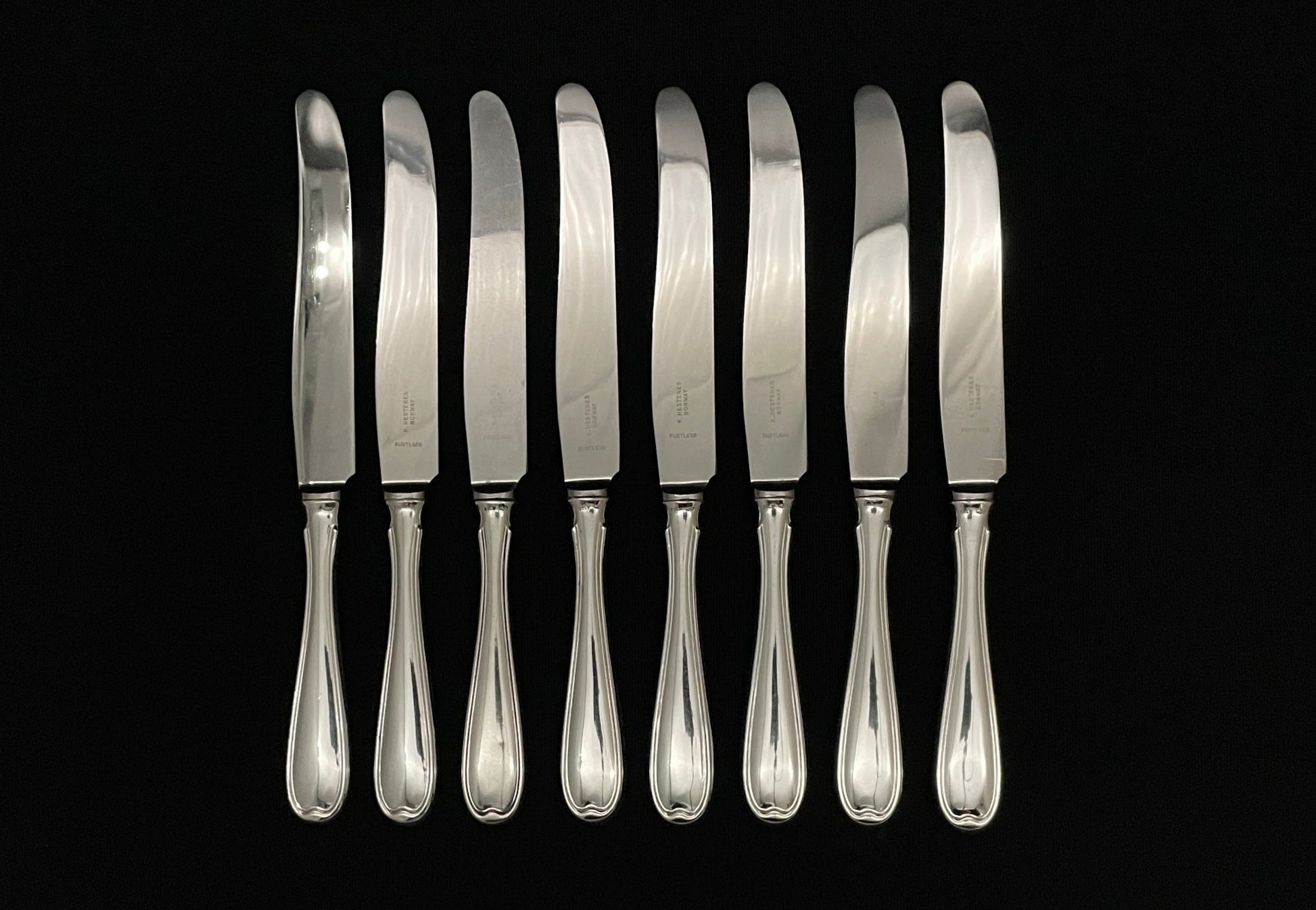 Bergensk Riflet Sølvbestikk Kniv Bakside