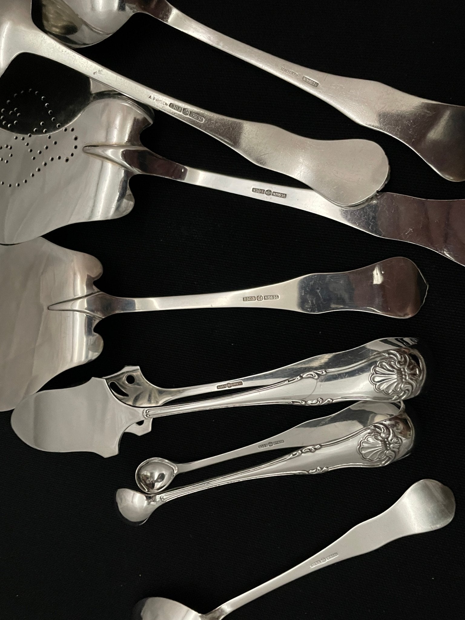 Dobbelt Presset Musling Sølvbestikk Samlebilde Bakside