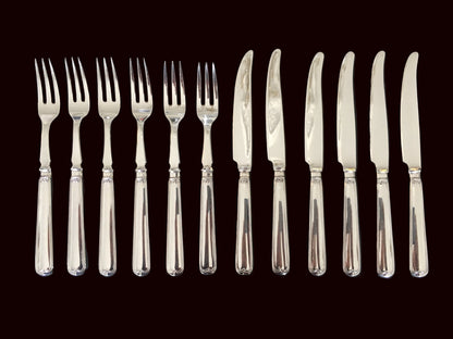 Dobbelt Riflet Sølvbestikk Gaffel og Kniv