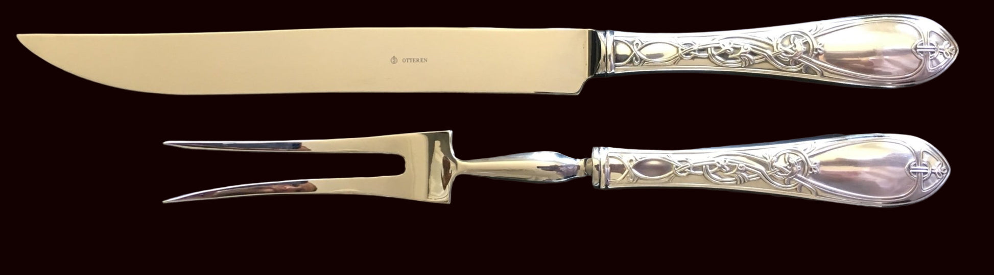 Drage / Nordisk Sølvbestikk Transjerkniv og Transjergaffel