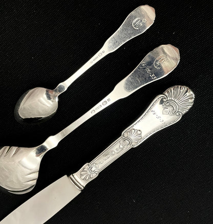 Gammel Bankett Sølvbestikk Gravering