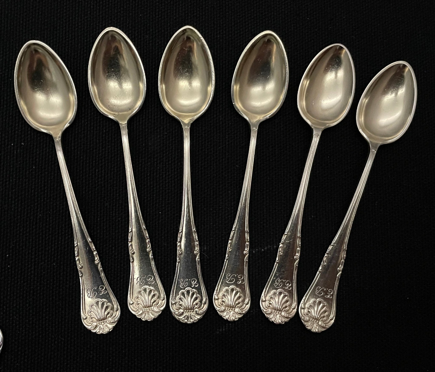 Double pressed Mussel silver cutlery in the 830s by David Andersen double and single pressed