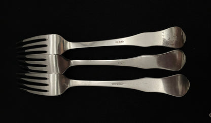 Double pressed Mussel silver cutlery in the 830s by David Andersen double and single pressed