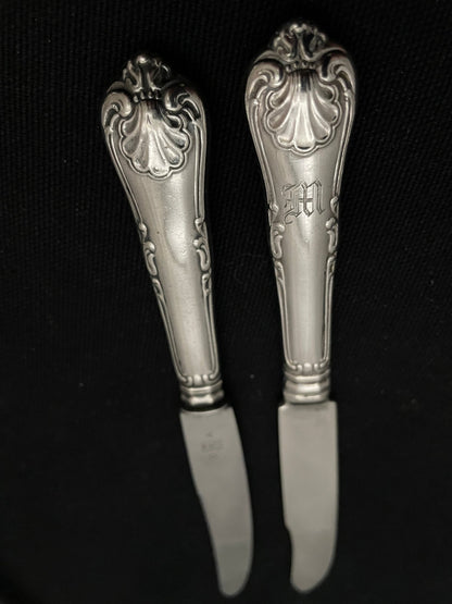 Double pressed Mussel silver cutlery in the 830s by David Andersen double and single pressed