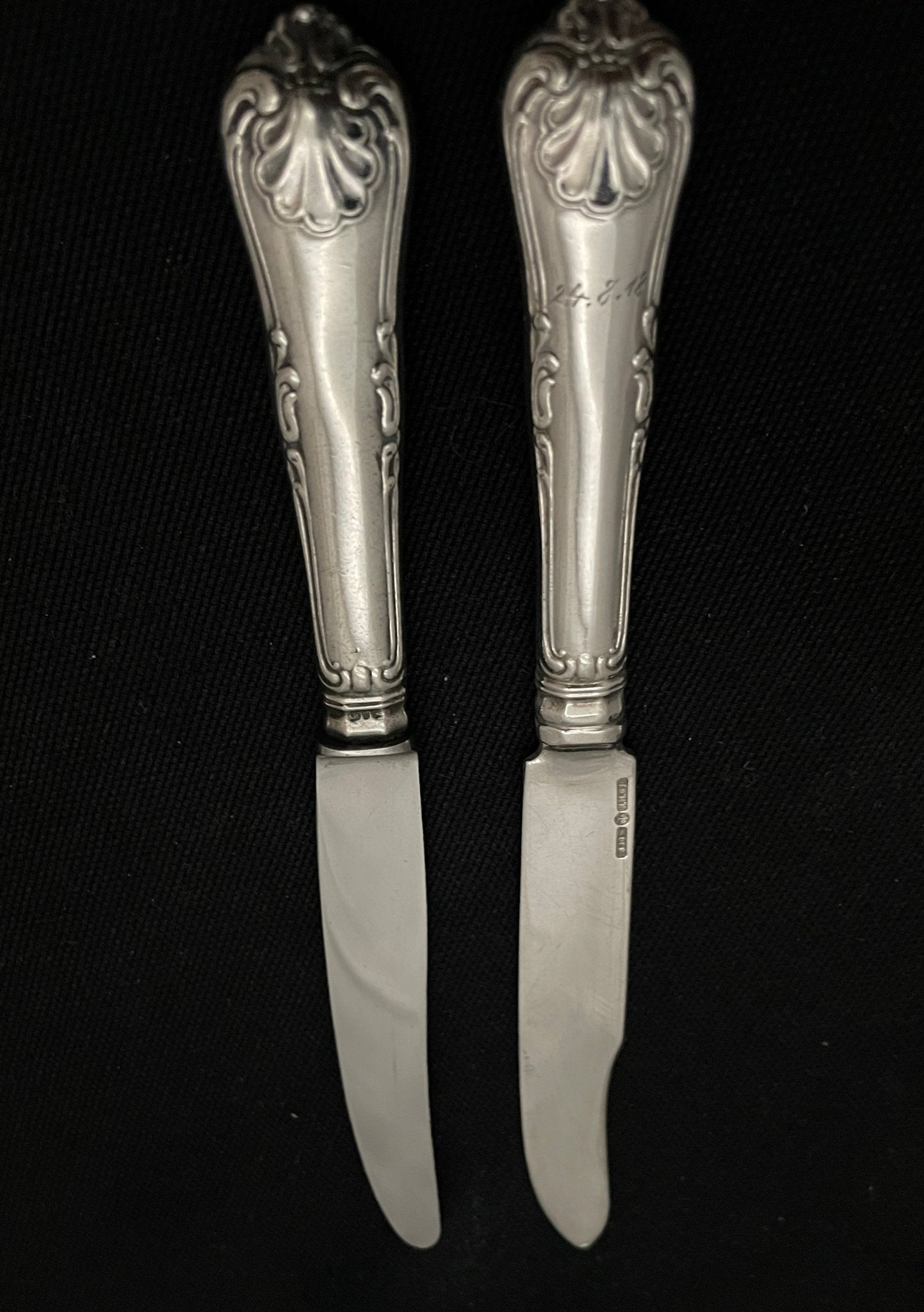 Double pressed Mussel silver cutlery in the 830s by David Andersen double and single pressed