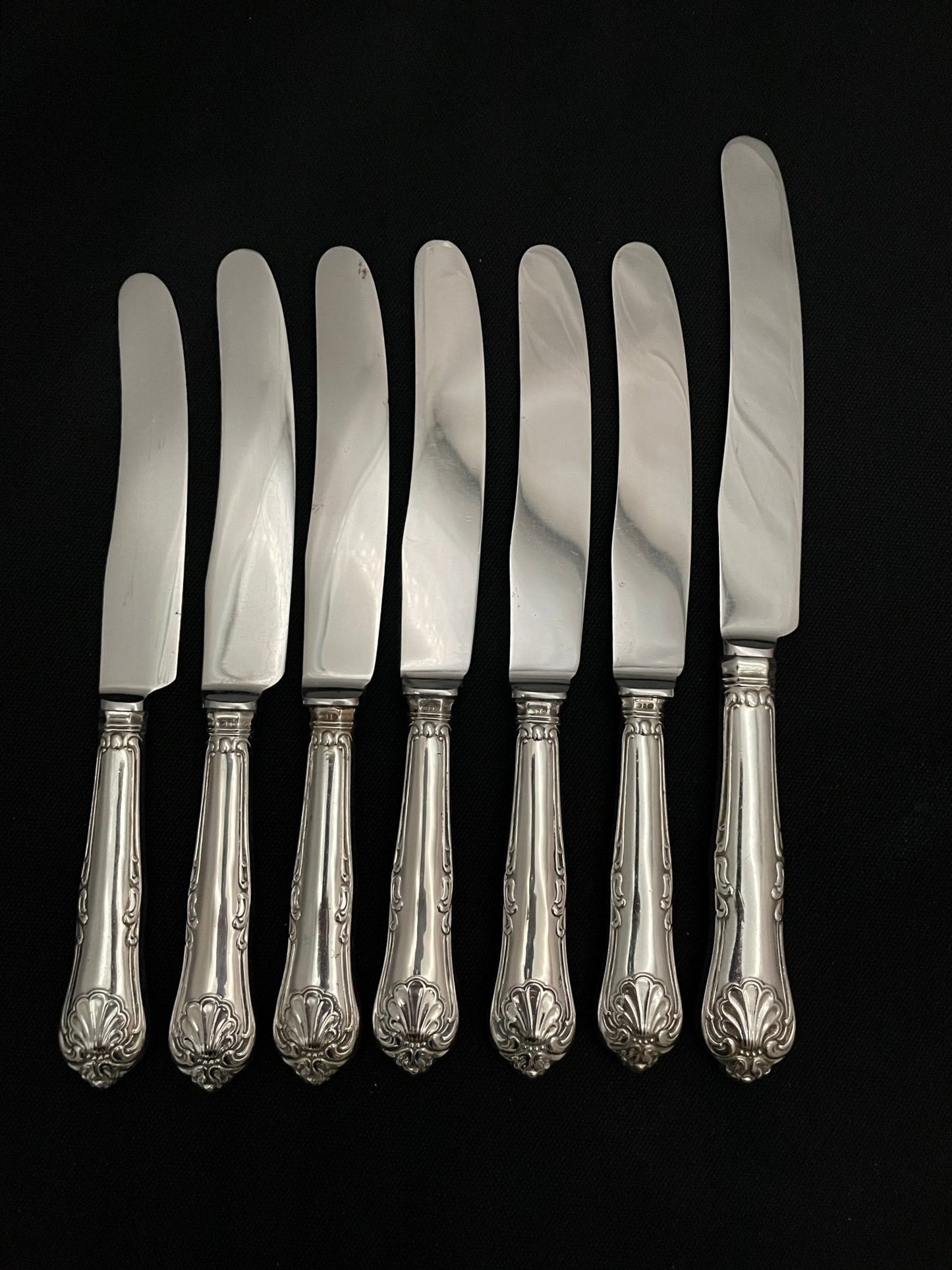 Double pressed Mussel silver cutlery in the 830s by David Andersen double and single pressed