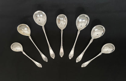 Raised Rose Silver serving spoons in the 830s Th Marthinsen