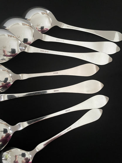 Raised Rose Silver serving spoons in the 830s Th Marthinsen