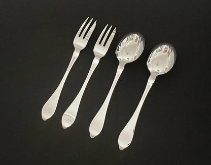 Suspended Rose silver dessert spoon or cake fork in 830s