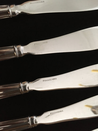 OFFER NOK 800 per piece Jubilee silver fishing knives in solid silver 830s