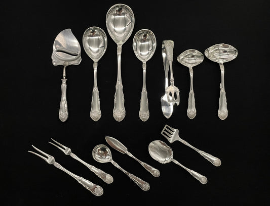 Iris silver serving pieces in various variants in the 830s by Th Olsens Eftf