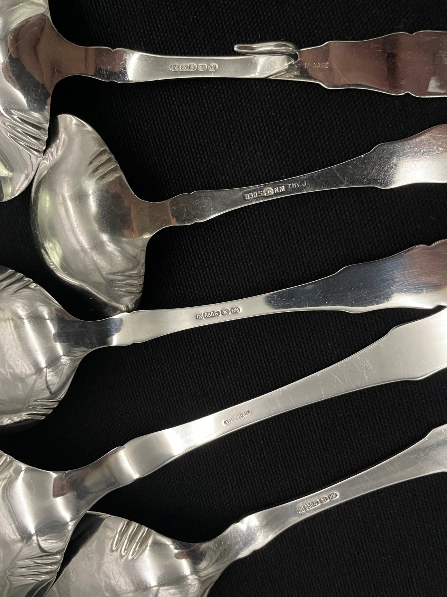 Iris silver serving pieces in various variants in the 830s by Th Olsens Eftf