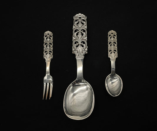 Kloster silver dessert spoons and cake forks in the 830s by Brødrene Lohne