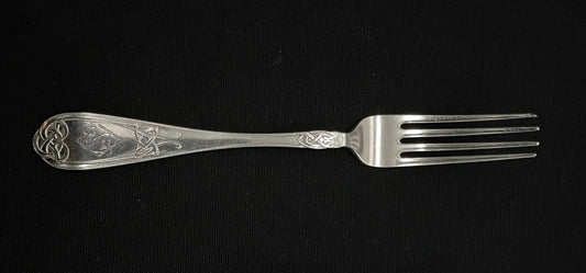 Double pressed Dragon silver large fork in the 830s by C Bergs Eftf