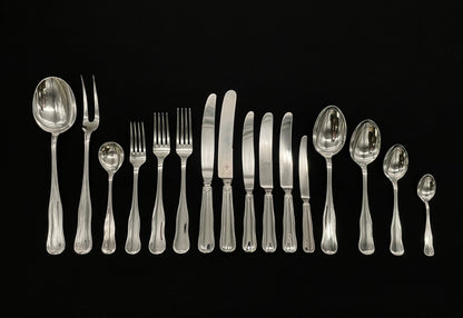 Fluted silver cutlery parts in the 830s by David Andersen