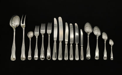 Fluted silver cutlery parts in the 830s by David Andersen