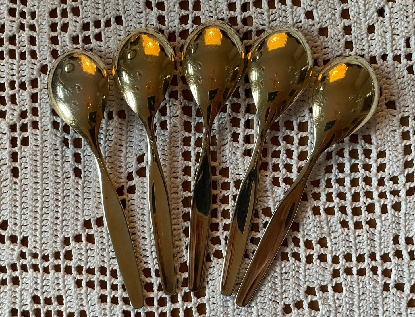 Aase silver enamel dessert spoons in 925s by Th Olsens Eftf