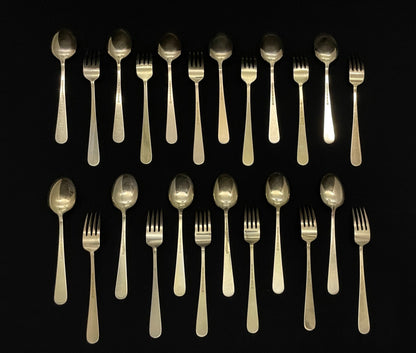 Moon silver dessert cutlery in gold-plated silver and enamel in 925s by Tostrup