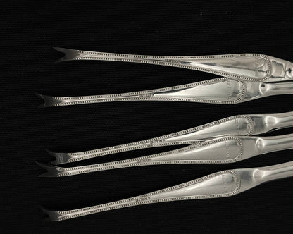 Lobster forks in silver 830s in Perlekant by J Tostrup