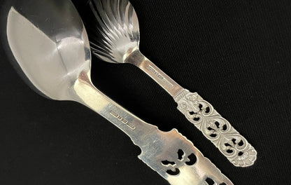 Kloster silverware serving spoon and jam spoon in the 830s by Brødrene Lohne