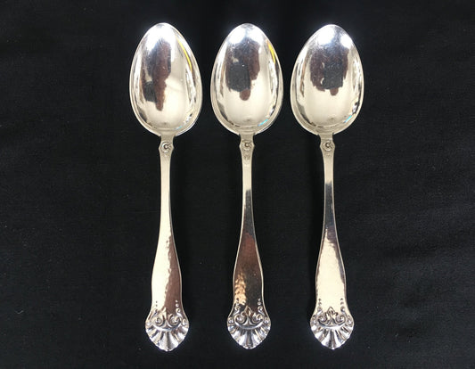 Crown style silver spoons in the 830s by Brødrene Lohne