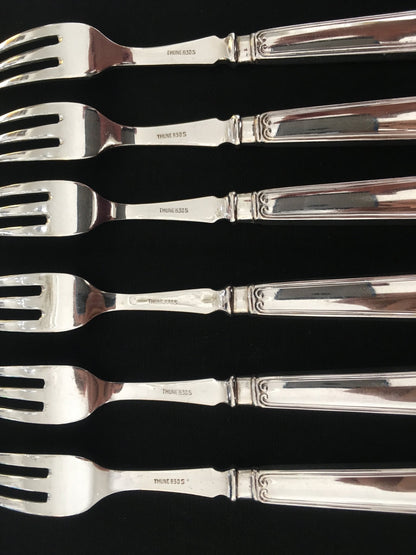 Offer Double Fluted Dessert cutlery in solid silver 830s from Thune