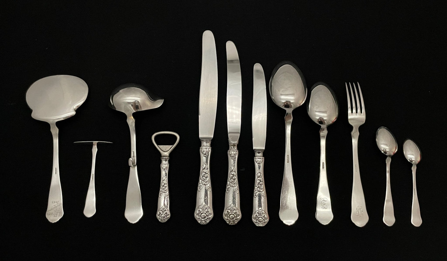 Cloudy silverware in 830s by Th Marthinsen.