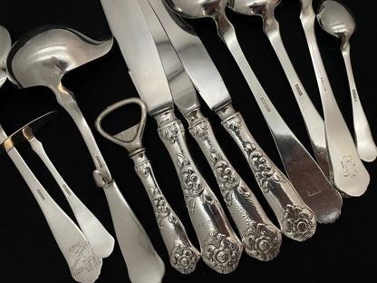 Cloudy silverware in 830s by Th Marthinsen.