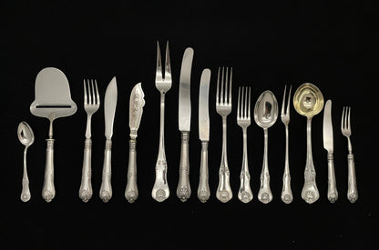 Queens Pattern silver cutlery in 830s by J Tostrup